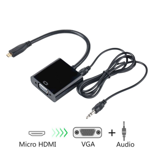 Adapter Micro HDMI na VGA Z + audio JWD-HDMI1 - Image 2