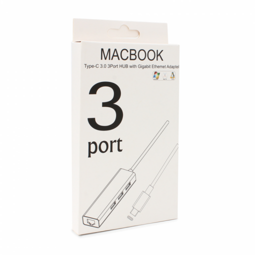 Adapter Type C na 3 USB 3.0 + RJ45 Gb JWD-T5 srebrni - Image 5