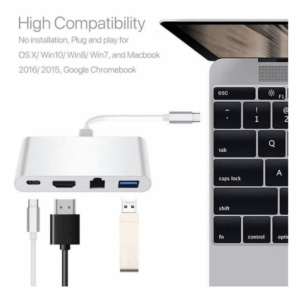 Adapter Type C na RJ45 (LAN) HDMI USB 3.0 4u1 JWD-TC08