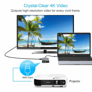 Adapter Type C na RJ45 (LAN) HDMI VGA 2xUSB 3.0 PD SD microSD 8u1 JWD-TC32