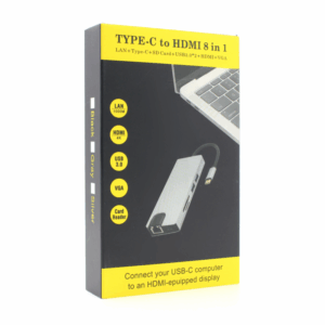 Adapter Type C na RJ45 (LAN) HDMI VGA 2xUSB 3.0 PD SD microSD 8u1 JWD-TC32