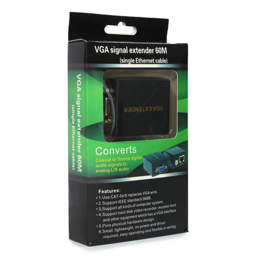 Adapter VGA na RJ45 Signal extender JWD-SP05 60m - Image 4