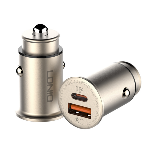 Auto punjac LDNIO C506Q PD, QC4+, 30W  gold USB Type C - Image 2