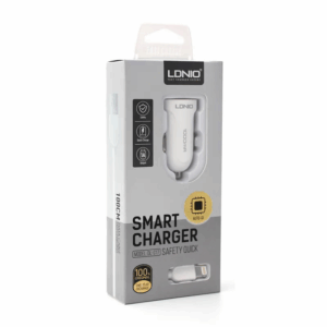 Auto punjac LDNIO DL-C17 2.4A sa iPhone Lightning kablom beli