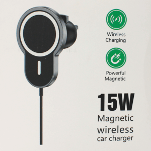 Auto punjac iPhone magnetic 15W crni