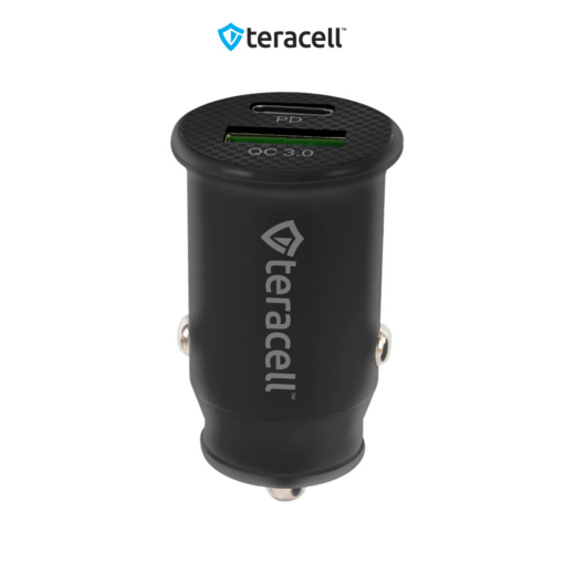 Auto punjac Teracell Evolution TC-10 PD 20W, USB QC3.0 15W sa lightning kablom crni - Image 2
