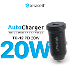 Auto punjac Teracell Evolution TC-12 PD 20W crni sa PD Lightning kablom crni