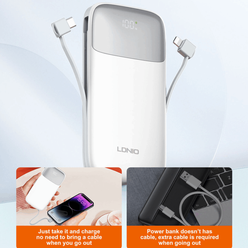 Back up baterija LDNIO PQ19 10000mAh, bela