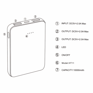 Back up baterija Oxpower HT11 10000mAh crna