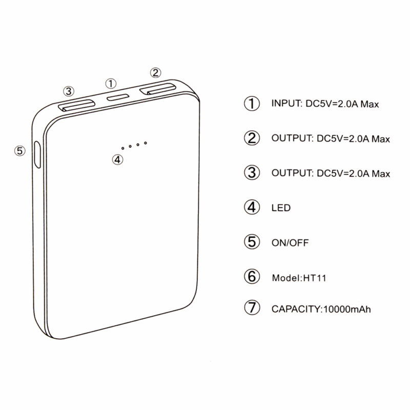 Back up baterija Oxpower HT11 10000mAh crna