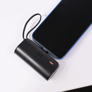 Back up baterija privezak 5000mAh fast lightning crna