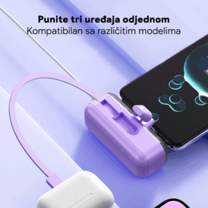 Back up baterija privezak Oxpower 5000mAh Type C bela