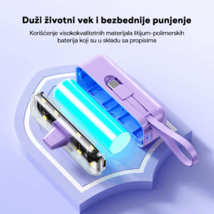 Back up baterija privezak Oxpower 5000mAh Type C bela