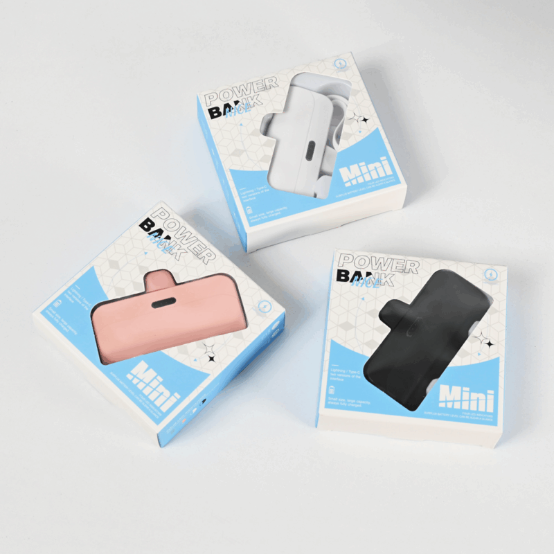 Back up baterija privezak 5000mAh Type C roze