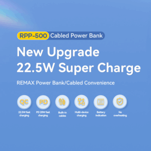 Power bank prenosiva baterija REMAX Suji Series RPP-500 20W+22.5W PD+QC 10000mAh plava