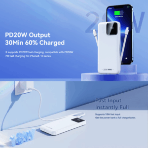 Power bank prenosiva baterija REMAX Suji Series RPP-500 20W+22.5W PD+QC 10000mAh plava