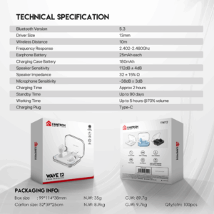 Bluetooth slusalice Fantech Wave 12 bele