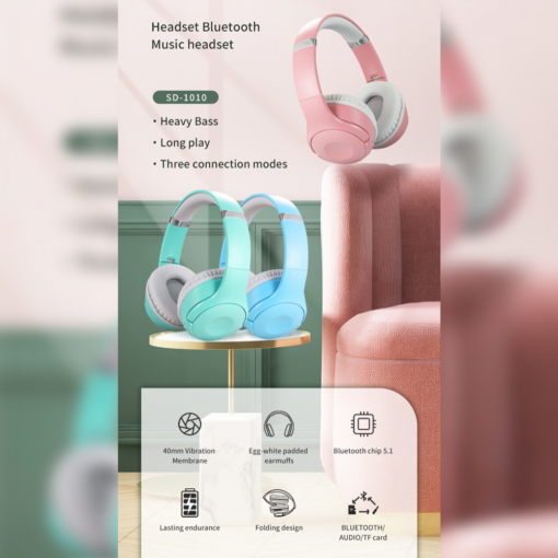 Bluetooth slusalice Sodo SD-1010 roze - Image 2
