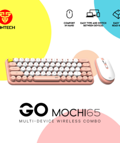 Combo mis tastatura wireless Fantech WK-896 GO Mochi65 narandzasti