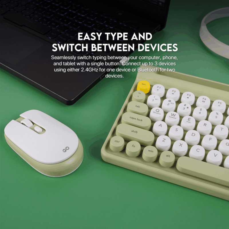 Combo mis tastatura wireless Fantech WK-897 GO Mochi80 narandzasti