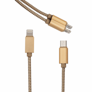 Data kabl LDNIO LC86 za iPhone lightning/micro 2u1 USB zlatni 1m