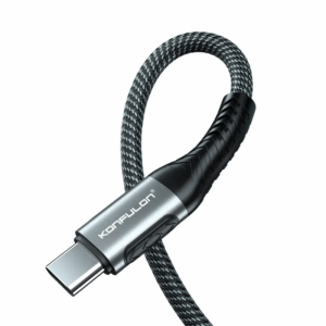 Data kabl KONFULON DC43 PD 60W Fast Charge Type C na Type C crni 1m