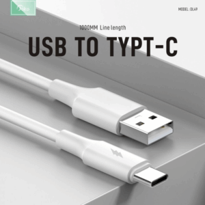 Data kabl KONFULON DL49, 2.4A, USB na Type C beli 1m