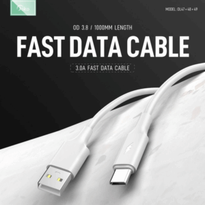 Data kabl KONFULON DL49, 2.4A, USB na Type C beli 1m