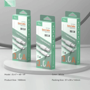 Data kabl KONFULON DL49, 2.4A, USB na Type C beli 1m