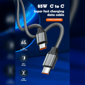 Data kabl LDNIO LC441C 65w, iph15, Type C na Type C sivi 1m