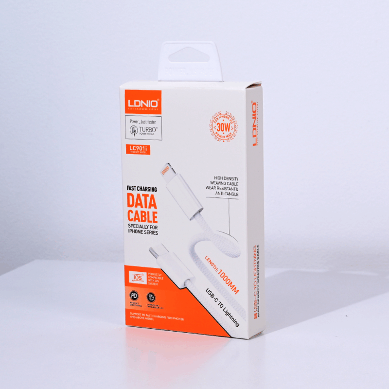 Data kabl LDNIO LC901-I 30W Type C na Lightning beli 1m