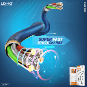 Data kabl LDNIO LS441 Type C sivi 1m