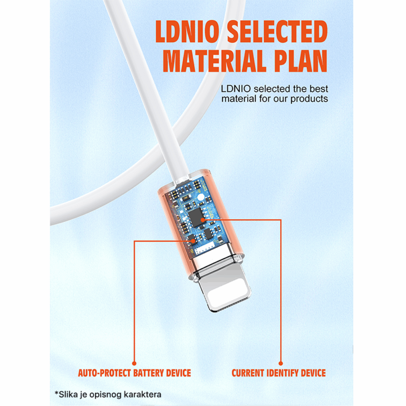 Data kabl LDNIO LS892 25W Fast iPhone lightning beli 2m