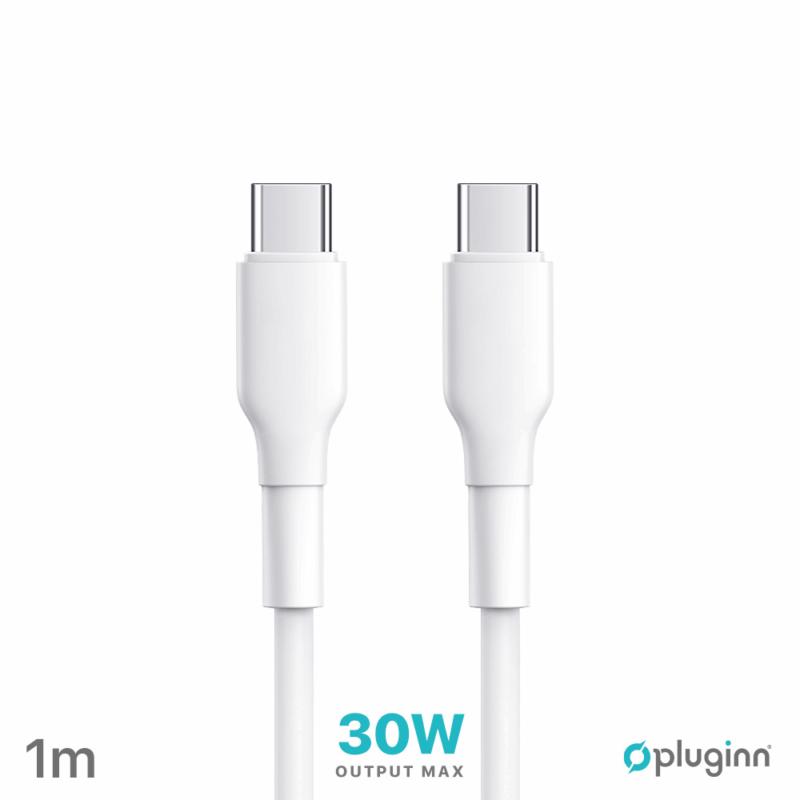 Data Kabl Pluginn PI-PD 30W Type C na Type C beli 1m