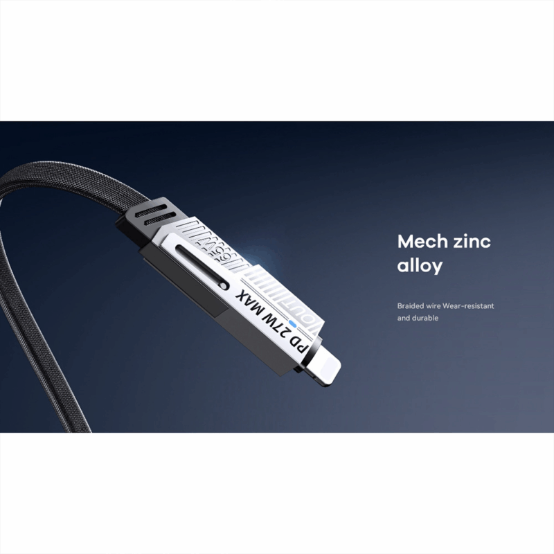 Data kabl REMAX RC-C189 PD 65W, QC 3.0 USB Lightning 27W, 2u1 crni 1m