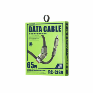Data kabl REMAX RC-C189 PD 65W, QC 3.0 USB Lightning 27W, 2u1 crni 1m