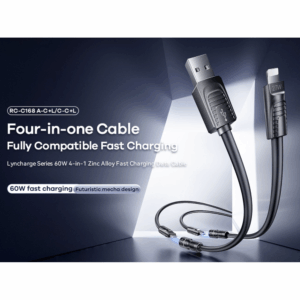 Data kabl REMAX RCC-168 Lyncharge Series 60w 4-in-1 Zinc Alloy  crni