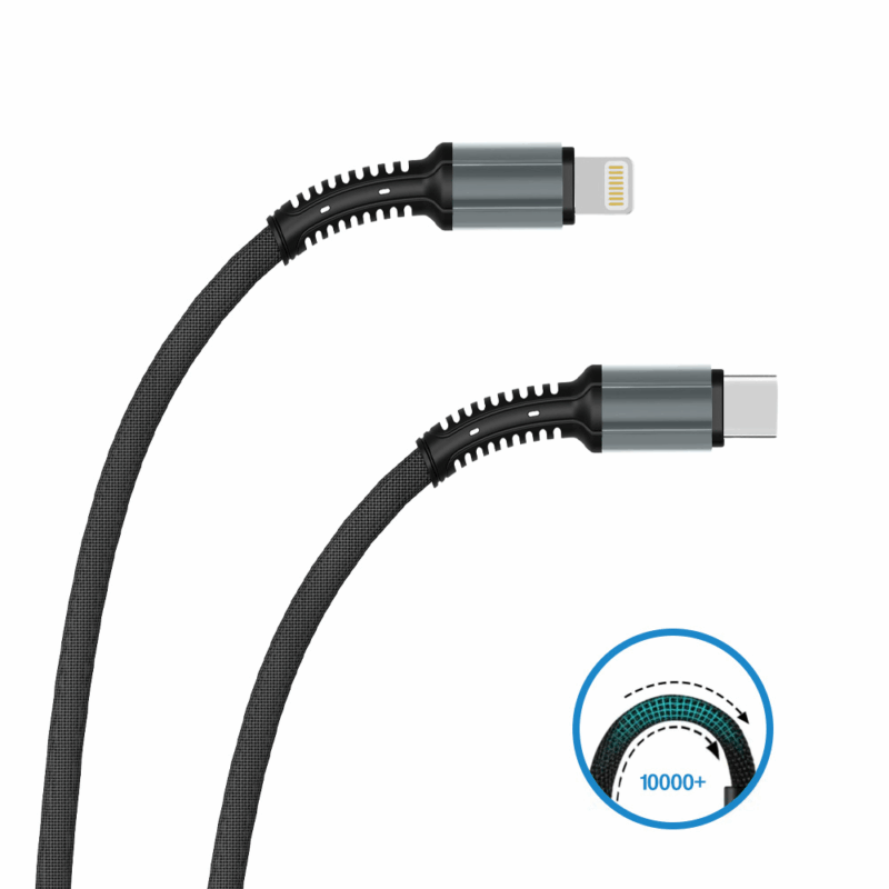 Data kabl Teracell Evolution PD Type C na iPhone 11/12/13 lightniing crni 1m