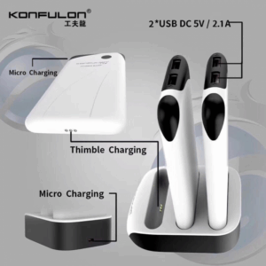 Dock station + 3x back up baterije KONFULON PS01 10000 mAh bele