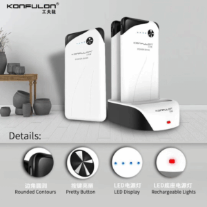 Dock station + 3x back up baterije KONFULON PS01 10000 mAh bele