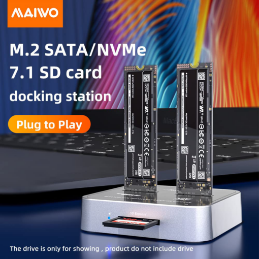 Docking station MAIWO K3016SD, Type C 3.2 na 2 x M.2 (SATA i PCIe NvMe), SD Card, beli - Image 2
