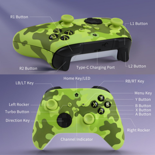 Joypad WIFI kontroler za XBOX One, XBOX X series, PC Windows, PS 3 army zelena - Image 5