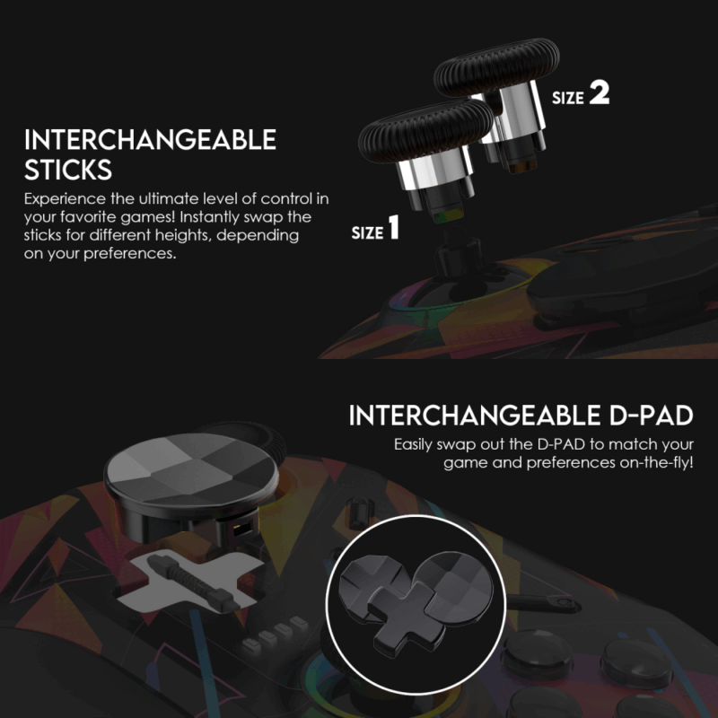Joypad wireless Fantech WGP15 EOS PRO multiplatform RGB rainbow