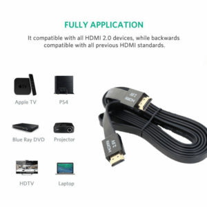 Kabl Flet HDMI na HDMI JWD-04 bakarni 2.0V Flat 1.5m