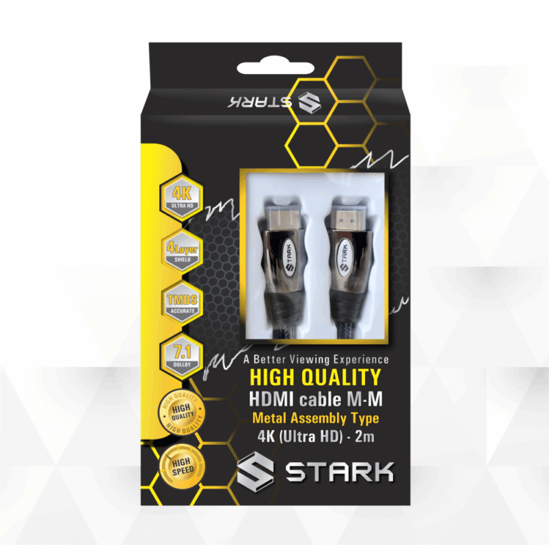 Kabl STARK HDMI M-M pozlacen 4K metalno kuciste 2m
