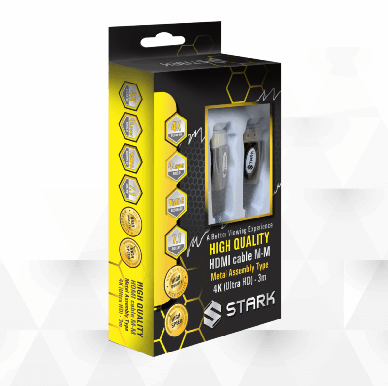 Kabl STARK HDMI M-M pozlacen 4K metalno kuciste 3m