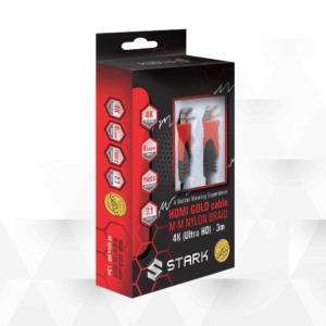 Kabl STARK HDMI M-M pozlacen 4K pleteni 3m