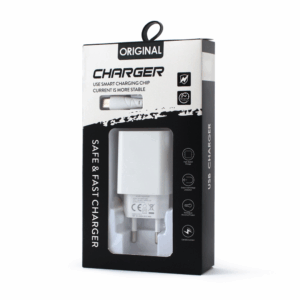 Kucni punjac 2.1A sa USB na Type C kablom CE beli