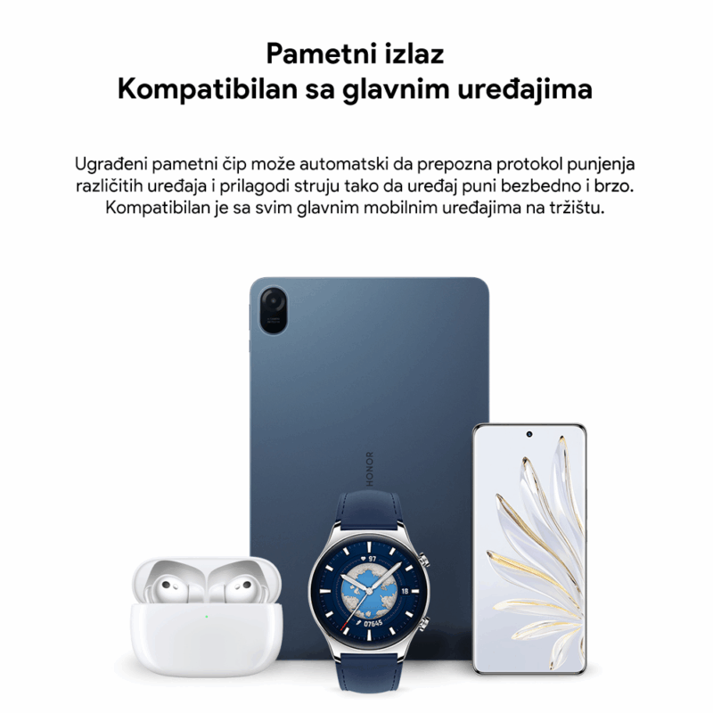 Kucni punjac Honor Super Charge 66W sa kablom beli