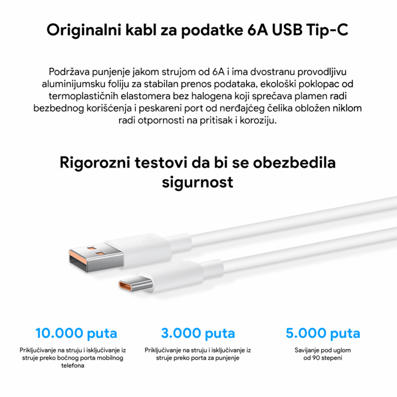 Kucni punjac Honor Super Charge 66W sa kablom beli